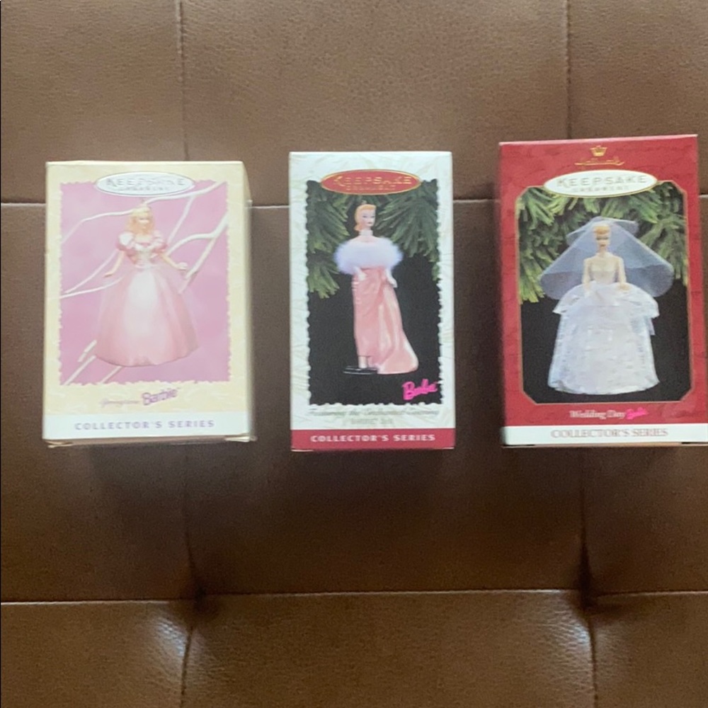 3 hallmark Barbie ornaments